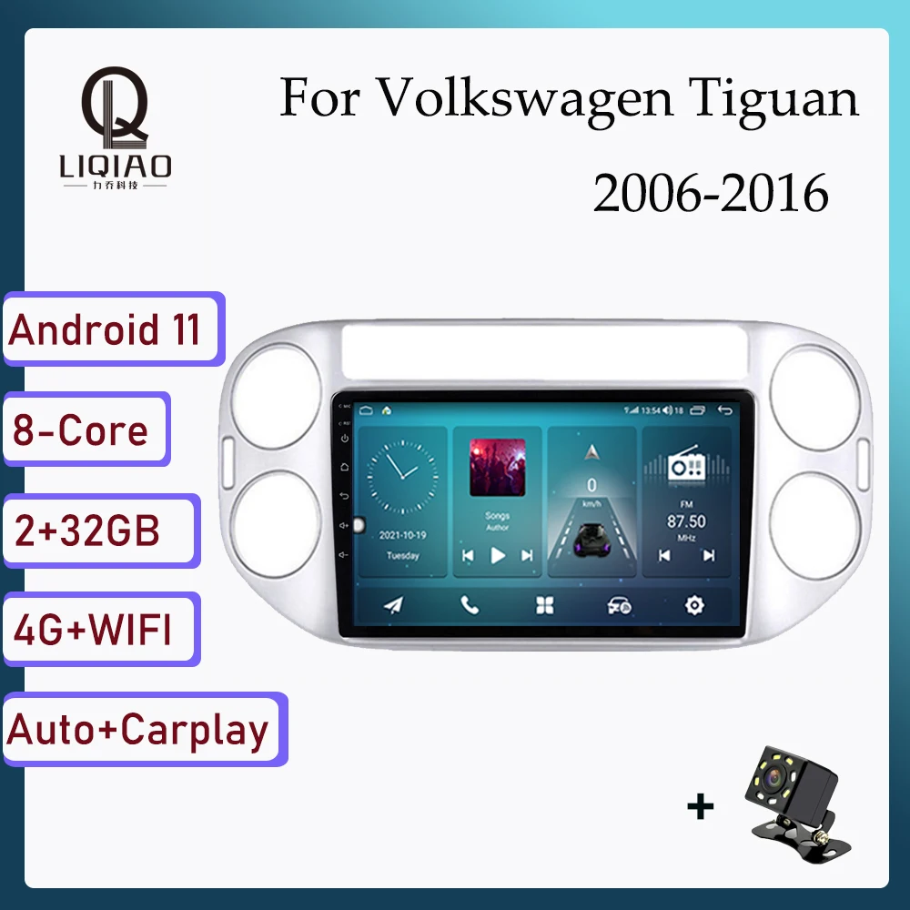 

2 Din Carplay Auto Car Radio For Volkswagen Tiguan 1 NF 2006-2016 Android Car Multimedia Player Head Unit GPS Navi Bluetooth 4G