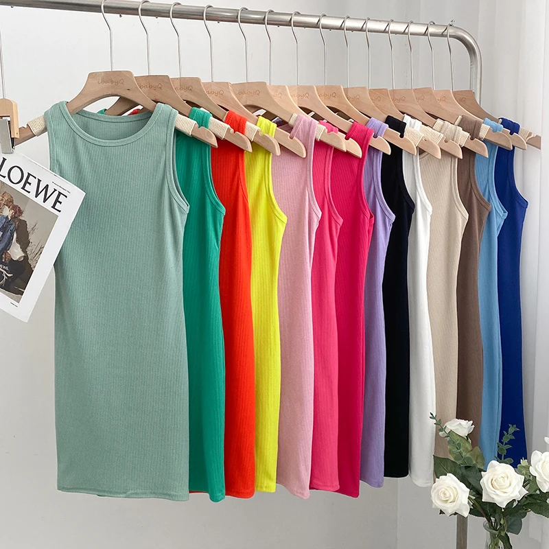 Summer Tank Dress Girls Stretchy Sheath Mini Solid O Neck Sleeveless Mini Dresses For Women 2022 Summer
Summer Tank Dress Girls Stretchy Sheath Mini Solid O Neck Sleeveless Mini Dresses For Women 2022 Summer