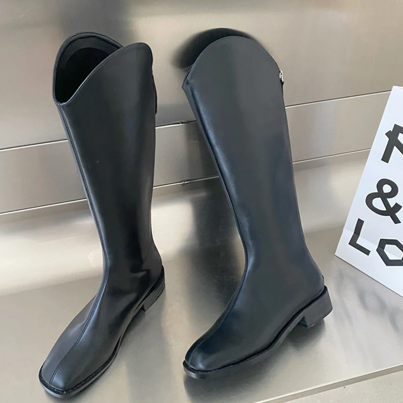 Ladies Shoes Long Western Boot Zippers Female Casual Outside Low Heel Square Toe Autumn Fashion Women Chelsea Knee High Boots
Ladies Shoes Long Western Boot Zippers Female Casual Outside Low Heel Square Toe Autumn Fashion Women Chelsea Knee High Boots