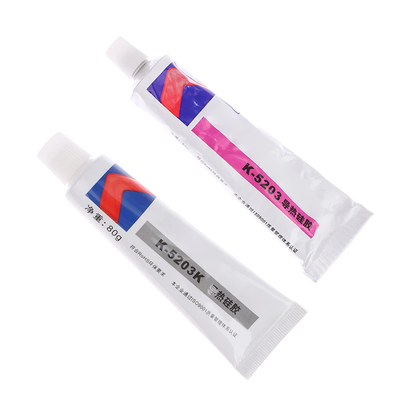 

80g K-5203/K-5203K White Heatsink CPU Thermal Conductive Silicon Grease Paste Glue Adhesive LED Light Silicon Rubber Gel