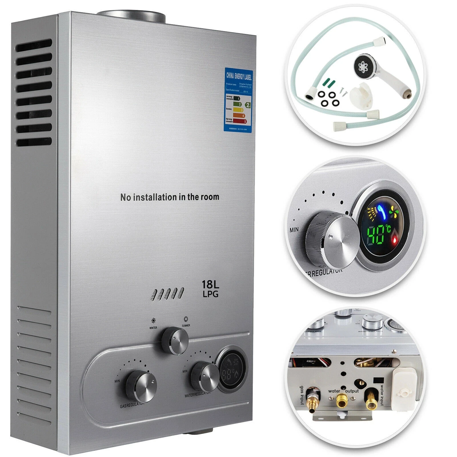 Free Shipping 18L Propane Gas LPG Tankless Hot Water Heater 4.8 GPM Boiler Shower Kit
Free Shipping 18L Propane Gas LPG Tankless Hot Water Heater 4.8 GPM Boiler Shower Kit