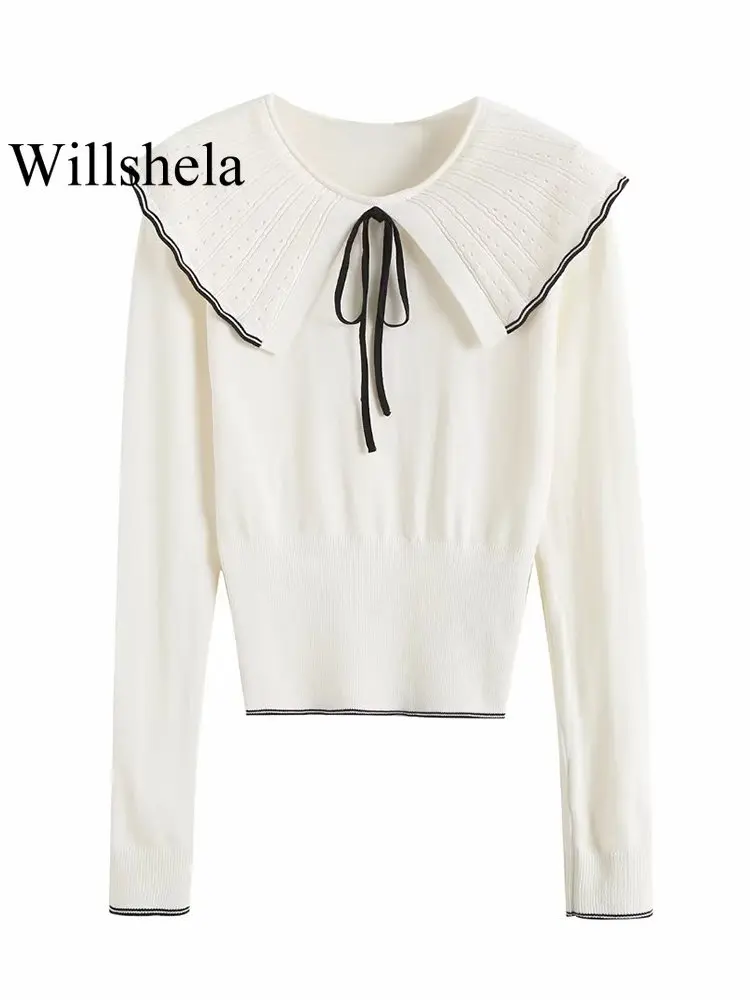 Willshela Women Fashion Beige Lace Up Knitted Pullover Sweater Vintage Elastic Waist Lapel Neck Long Sleeves Female Chic Tops
Willshela Women Fashion Beige Lace Up Knitted Pullover Sweater Vintage Elastic Waist Lapel Neck Long Sleeves Female Chic Tops