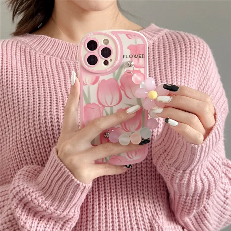 Cute 3D Flower Wrist Phone Chain Soft Phone Case for iphone 12 Pro Max 13 MiNi 11 XR X XS 7 8 plus SE 3 Lens Protective Cover
Cute 3D Flower Wrist Phone Chain Soft Phone Case for iphone 12 Pro Max 13 MiNi 11 XR X XS 7 8 plus SE 3 Lens Protective Cover