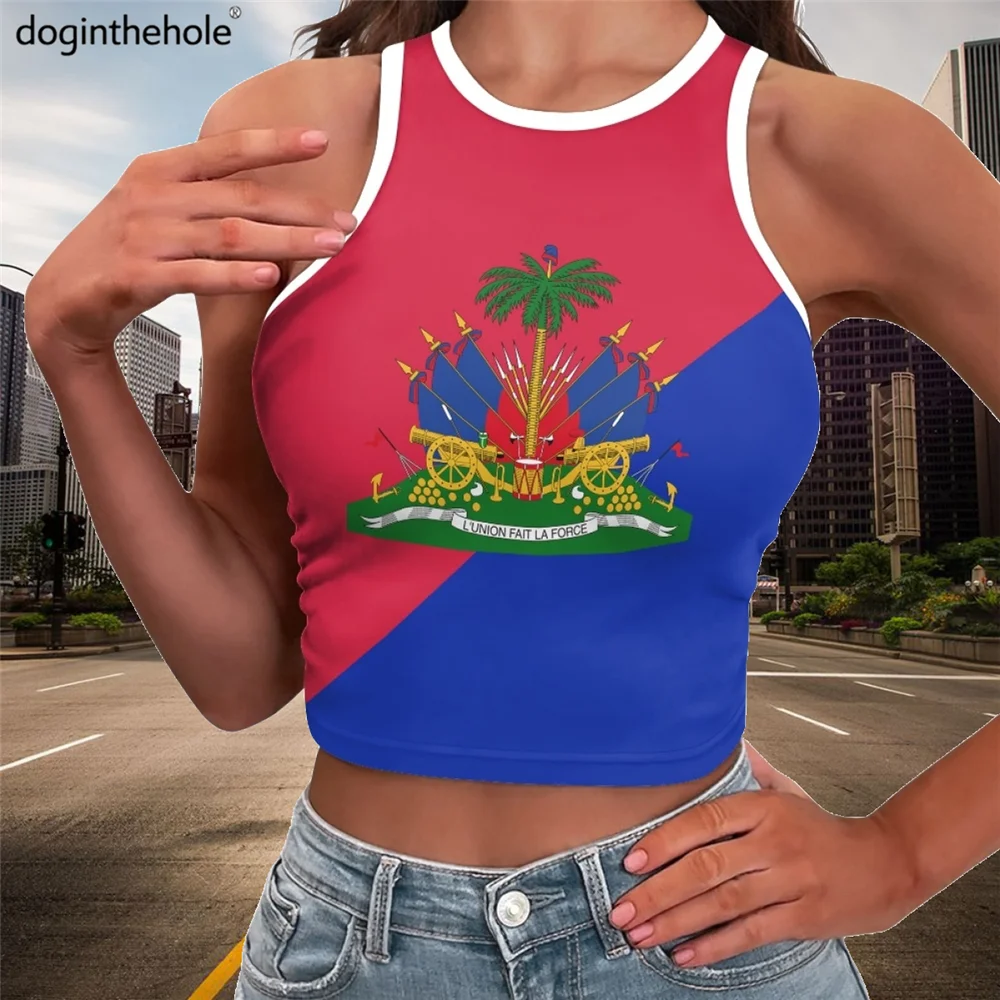 Women's Tight Crop Tops Haiti Flag Design Female Comfortable Short T-Shirts Sleeveles Tank Tops Plus Size 2XL Streetwear 2023
Women's Tight Crop Tops Haiti Flag Design Female Comfortable Short T-Shirts Sleeveles Tank Tops Plus Size 2XL Streetwear 2023