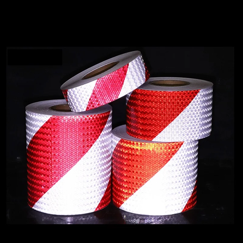 

Night Anti Collision Construction Sites White Red Twill Warning Safety Tape Protective Equipment Sticker For Road Sign