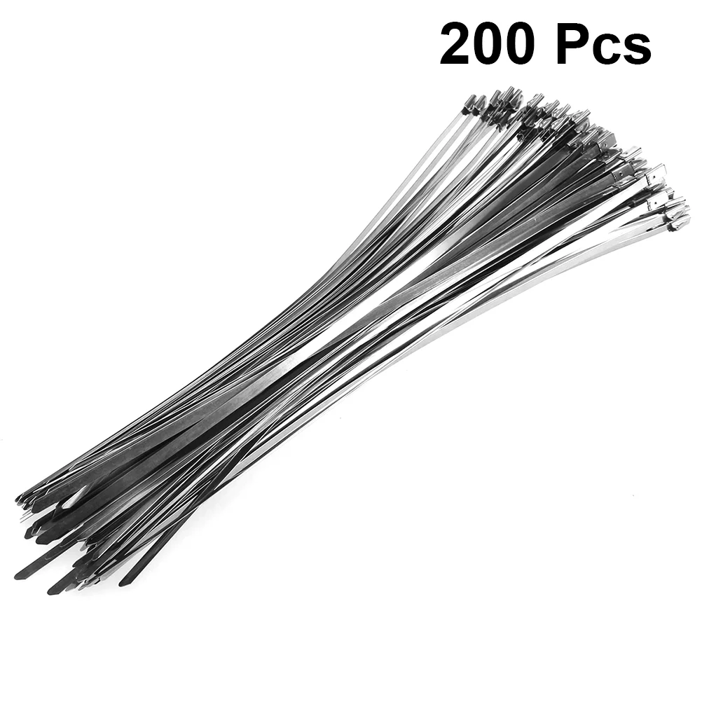 200pcs Self-Locking Stainless Steel Metal Cable Ties Zip Wrap Exhaust Heat Straps Induction Pipe Boat Tie
200pcs Self-Locking Stainless Steel Metal Cable Ties Zip Wrap Exhaust Heat Straps Induction Pipe Boat Tie