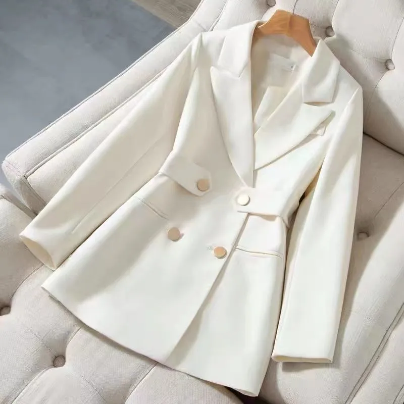 Fashion Women's Suit Collar Commuter 2023 New Temperament Double-breasted Button Conventional Long Sleeve Coat 25-34 Polyester 
Fashion Women's Suit Collar Commuter 2023 New Temperament Double-breasted Button Conventional Long Sleeve Coat 25-34 Polyester