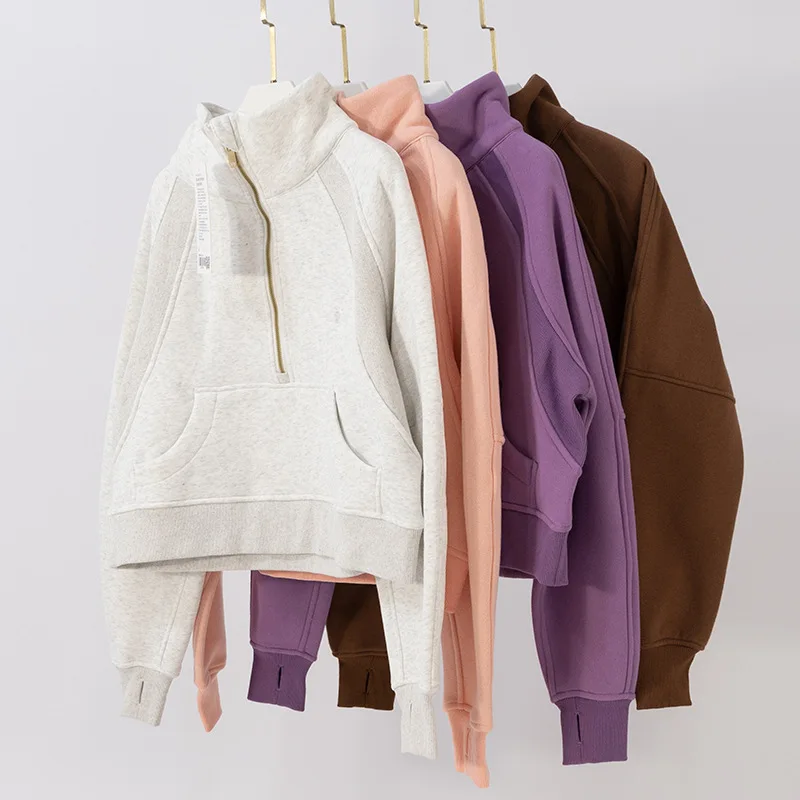 Scuba Half Zip Jacket Funvel Neck With Logo Fleece Warm Women Loose Gym Sweater Long Sleeve Yoga Tops Winter Fitness Sports Coat
Scuba Half Zip Jacket Funvel Neck With Logo Fleece Warm Women Loose Gym Sweater Long Sleeve Yoga Tops Winter Fitness Sports Coat