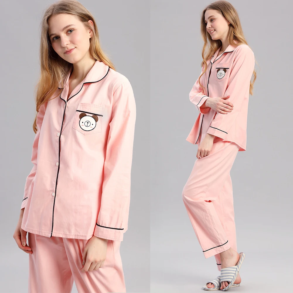Full Sleeve Shirt Turn-down Collar Top Pajamas Women Bathrobes Home Suit Sleeping Female Clothes 2 Piece Sets Cardigan Pink Cute
Full Sleeve Shirt Turn-down Collar Top Pajamas Women Bathrobes Home Suit Sleeping Female Clothes 2 Piece Sets Cardigan Pink Cute