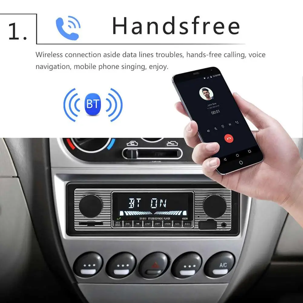 

Автомобильный MP3-плеер Hd FM-радио Bluetooth-совместимый громкой связи U-диск карта Aux радио с дистанционным управлением