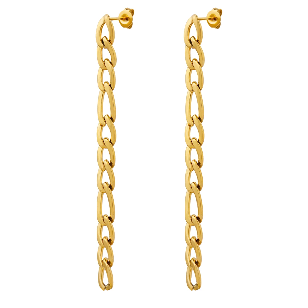 Stainless Steel Minimalist Gold Plated Chain Tassel Drop Earrings For Women Long Dangle Earrings Jewelry 
Stainless Steel Minimalist Gold Plated Chain Tassel Drop Earrings For Women Long Dangle Earrings Jewelry