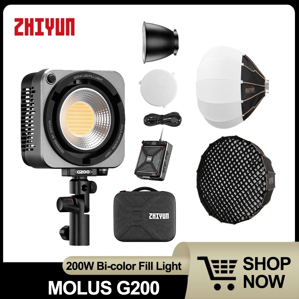 ZHIYUN G200 Spotlight COB Video Light 320W 2700-6500K Fill Light for Bluetooth Control For Photos Studio Outdoor Shooting
ZHIYUN G200 Spotlight COB Video Light 320W 2700-6500K Fill Light for Bluetooth Control For Photos Studio Outdoor Shooting