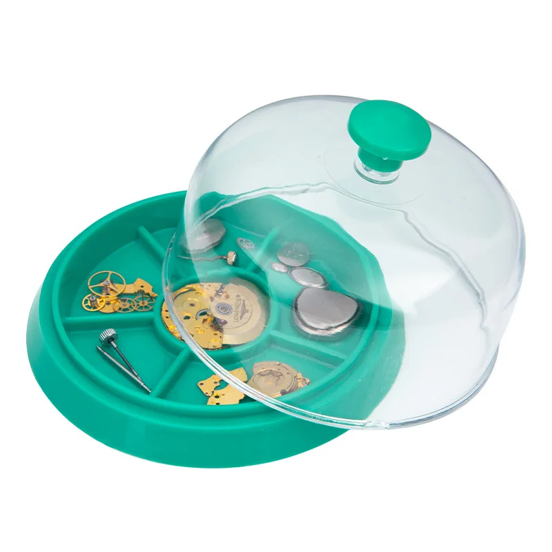 Watch Movement Tray Cover with 6 slot Repair Watchmaker Tool Dustproof Moistureproof Anti-dust Tray Storage Box Watch Sheet Case
Watch Movement Tray Cover with 6 slot Repair Watchmaker Tool Dustproof Moistureproof Anti-dust Tray Storage Box Watch Sheet Case