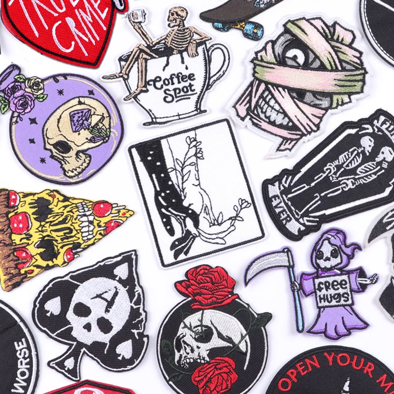 Punk Embroidered Patches For Clothing Stickers Skeleton Embroidery Patch Iron On Patches For Clothes Stripes Badges DIY Decorate
Punk Embroidered Patches For Clothing Stickers Skeleton Embroidery Patch Iron On Patches For Clothes Stripes Badges DIY Decorate