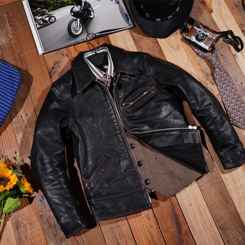 new high quality 2023 genuine luxury brand Luxury Vintage 2330s Rider jacket.Men slim real leather coat.quality Tea core horsehi
new high quality 2023 genuine luxury brand Luxury Vintage 2330s Rider jacket.Men slim real leather coat.quality Tea core horsehi