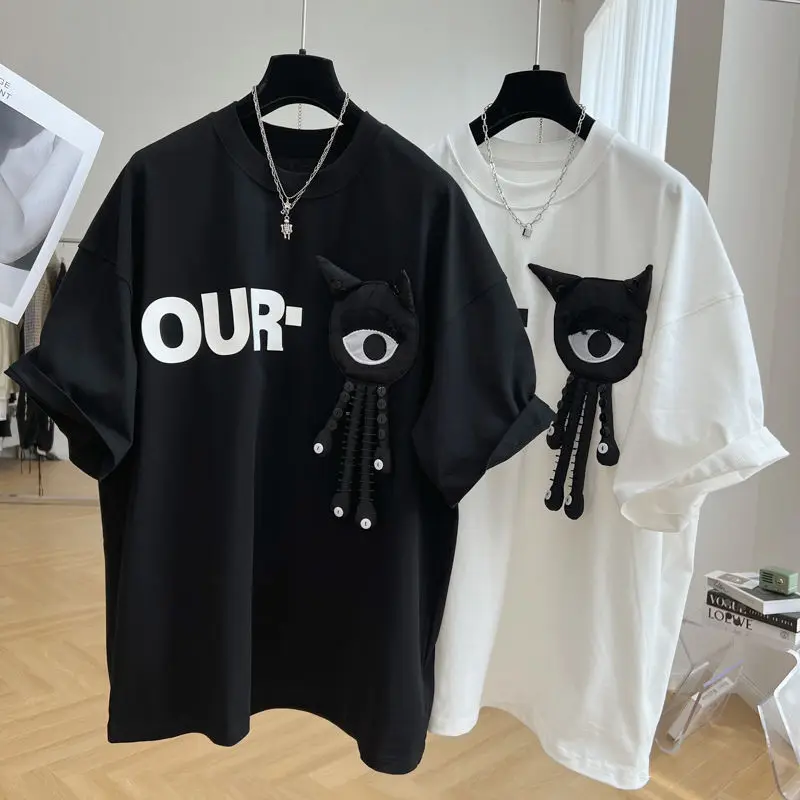 2022 Leisure Heavy Industry Decorative Cotton Short Sleeve T-Shirt Women's Summer Loose Half Sleeve Top
2022 Leisure Heavy Industry Decorative Cotton Short Sleeve T-Shirt Women's Summer Loose Half Sleeve Top