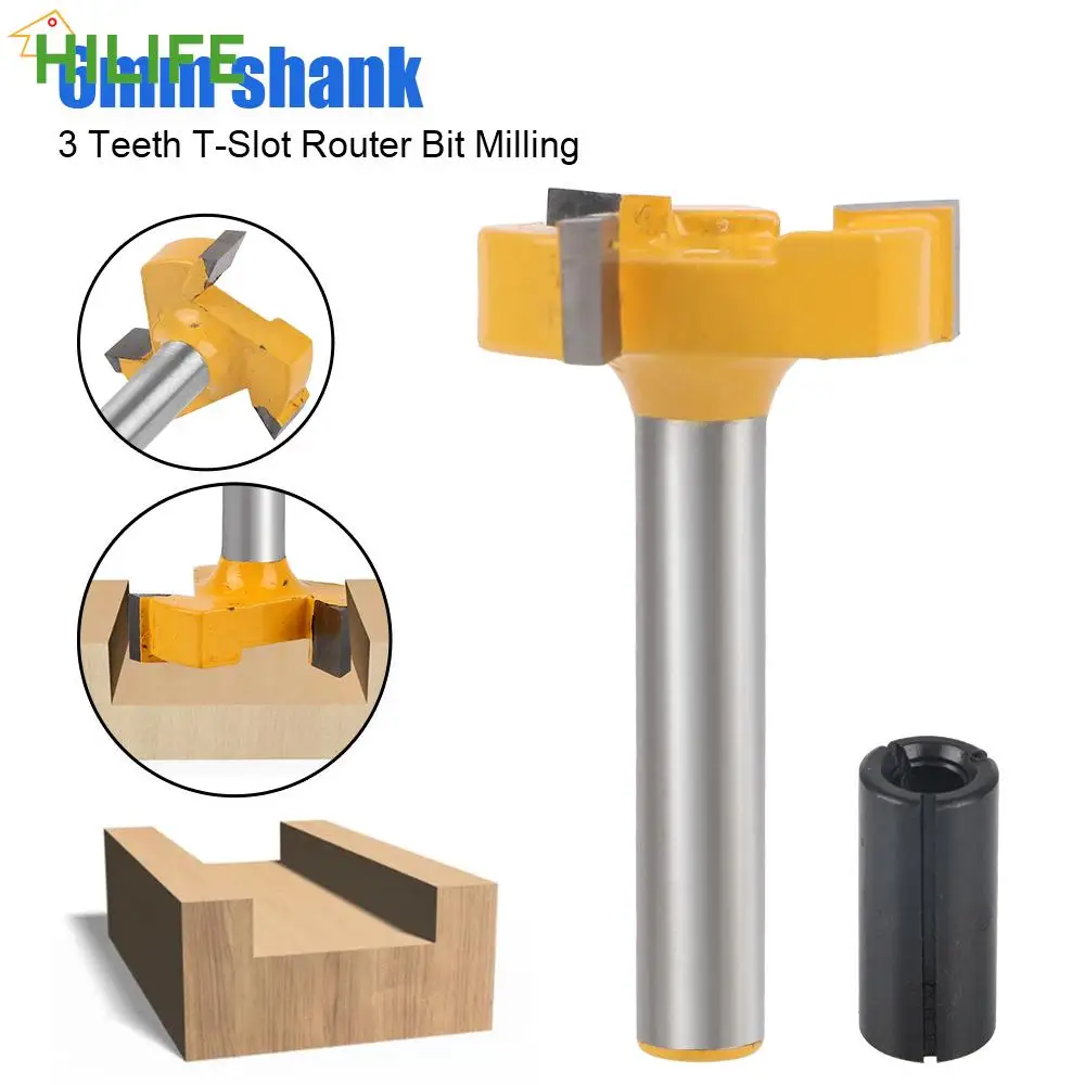 6mm shank 3 Teeth T-Slot Router Bit Milling Straight Edge Slotting Milling Cutter Cutting Handle For Wood Woodwork
6mm shank 3 Teeth T-Slot Router Bit Milling Straight Edge Slotting Milling Cutter Cutting Handle For Wood Woodwork