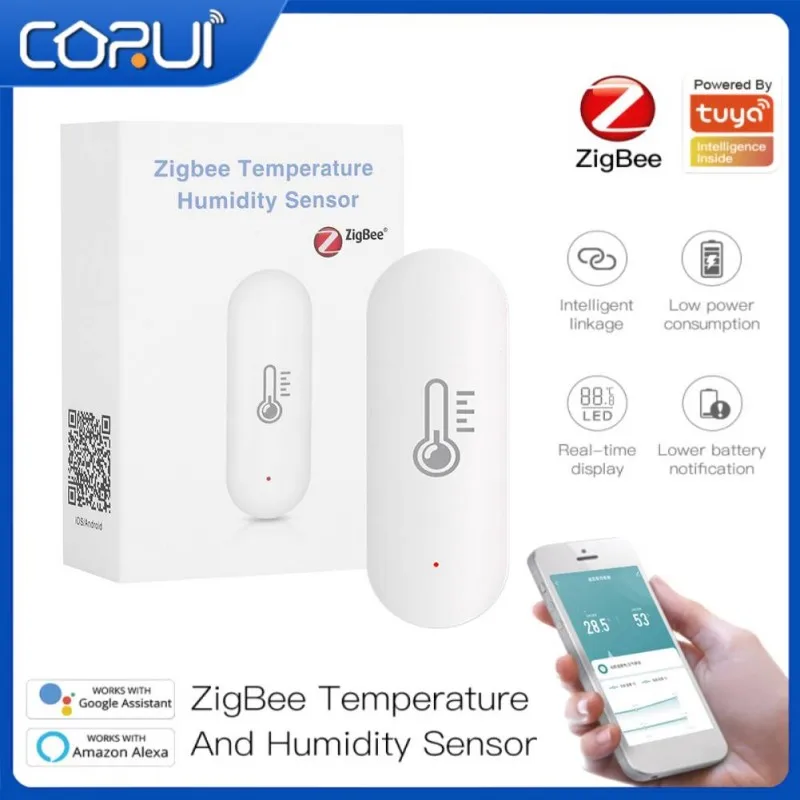 CORUI ZigBee Smart Temperature And Humidity Sensor Tuya Smart Home Security Smart Sensor Work With Alexa Google Home
CORUI ZigBee Smart Temperature And Humidity Sensor Tuya Smart Home Security Smart Sensor Work With Alexa Google Home