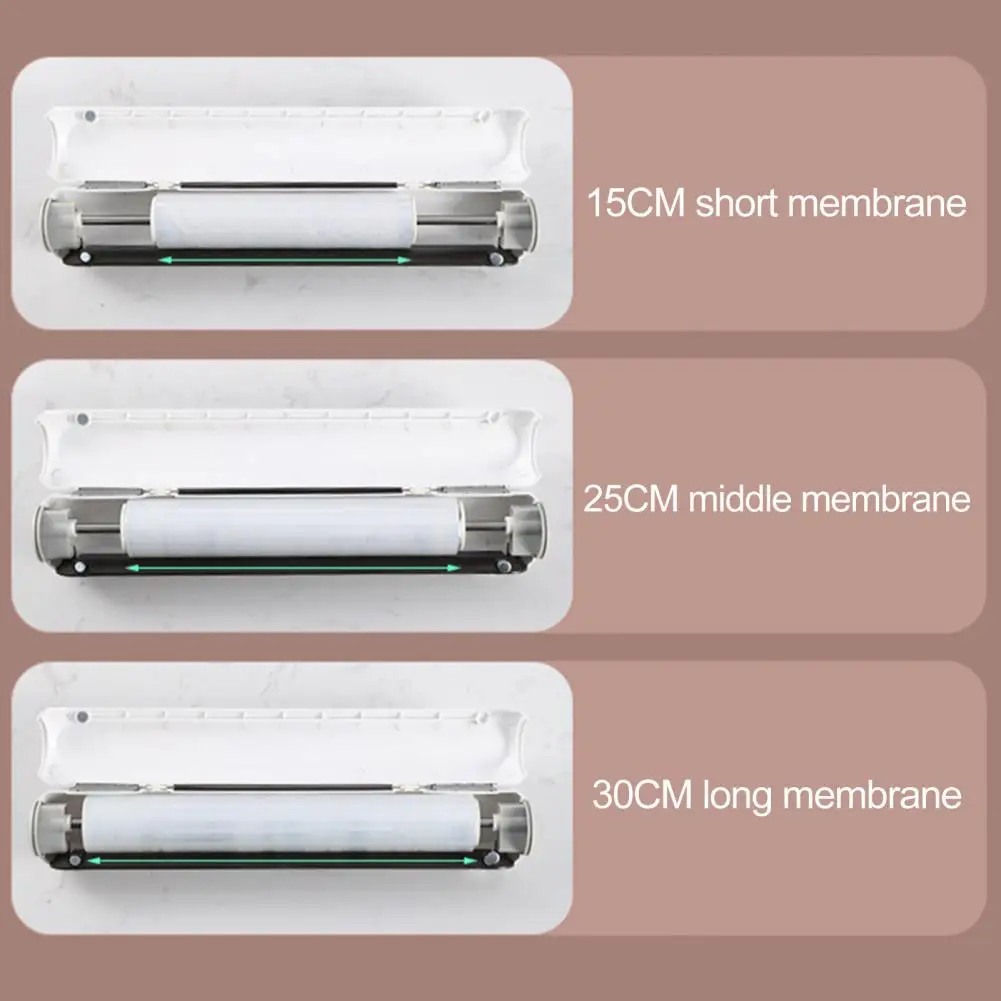 Portable Cling Wrap Dispenser Dustproof Film Cutter Sharp Blade BPA Free Tinfoil Cutter Cutting
Portable Cling Wrap Dispenser Dustproof Film Cutter Sharp Blade BPA Free Tinfoil Cutter Cutting