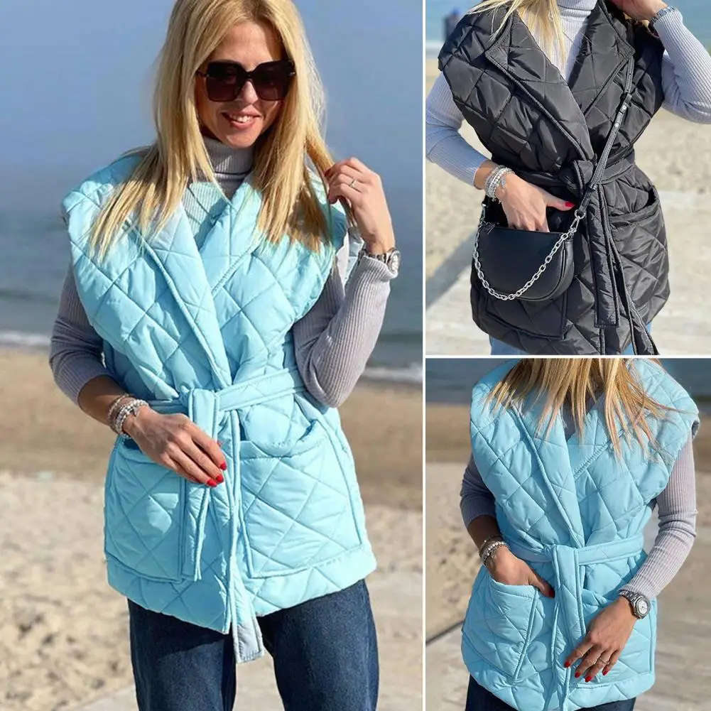 Осенне-зимний жилет, пальто с подкладкой, плотный однотонный кардиган без рукавов, сохраняющий тепло, с плотной талией и карманами, мягкий ж... 
Осенне-зимний жилет, пальто с подкладкой, плотный однотонный кардиган без рукавов, сохраняющий тепло, с плотной талией и карманами, мягкий ж...