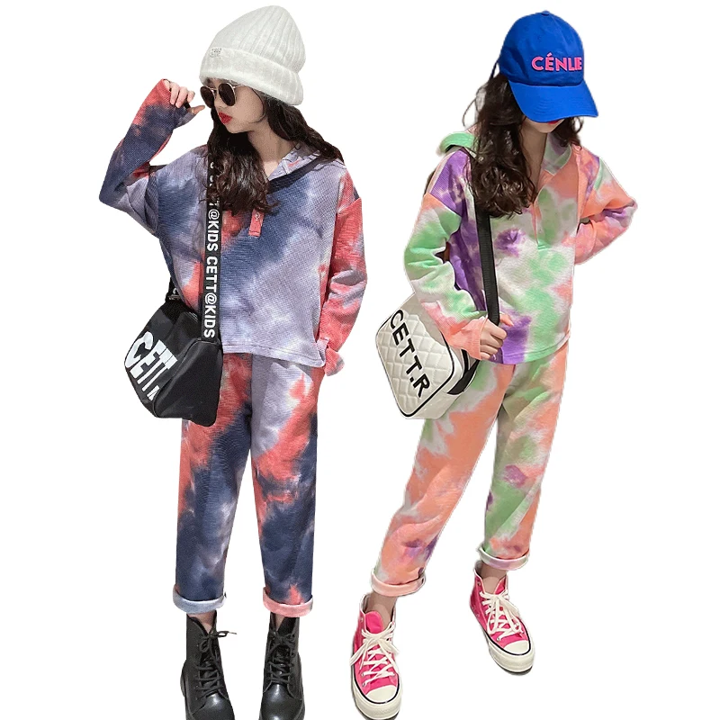 Young Girls Hoodies Suit for School Kids Tie Dye Sweatershirt +pants Two-piece Teens Sport Clothes Sets for 15 Years Old Girls
Young Girls Hoodies Suit for School Kids Tie Dye Sweatershirt +pants Two-piece Teens Sport Clothes Sets for 15 Years Old Girls