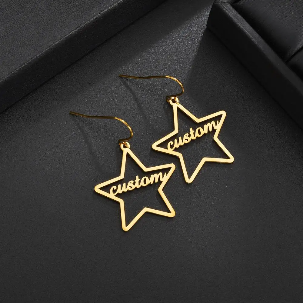 Personalized Name Stainless Steel Letter Earrings For Women Custom Name Pentagram Earrings Weddings Party Jewelry
Personalized Name Stainless Steel Letter Earrings For Women Custom Name Pentagram Earrings Weddings Party Jewelry