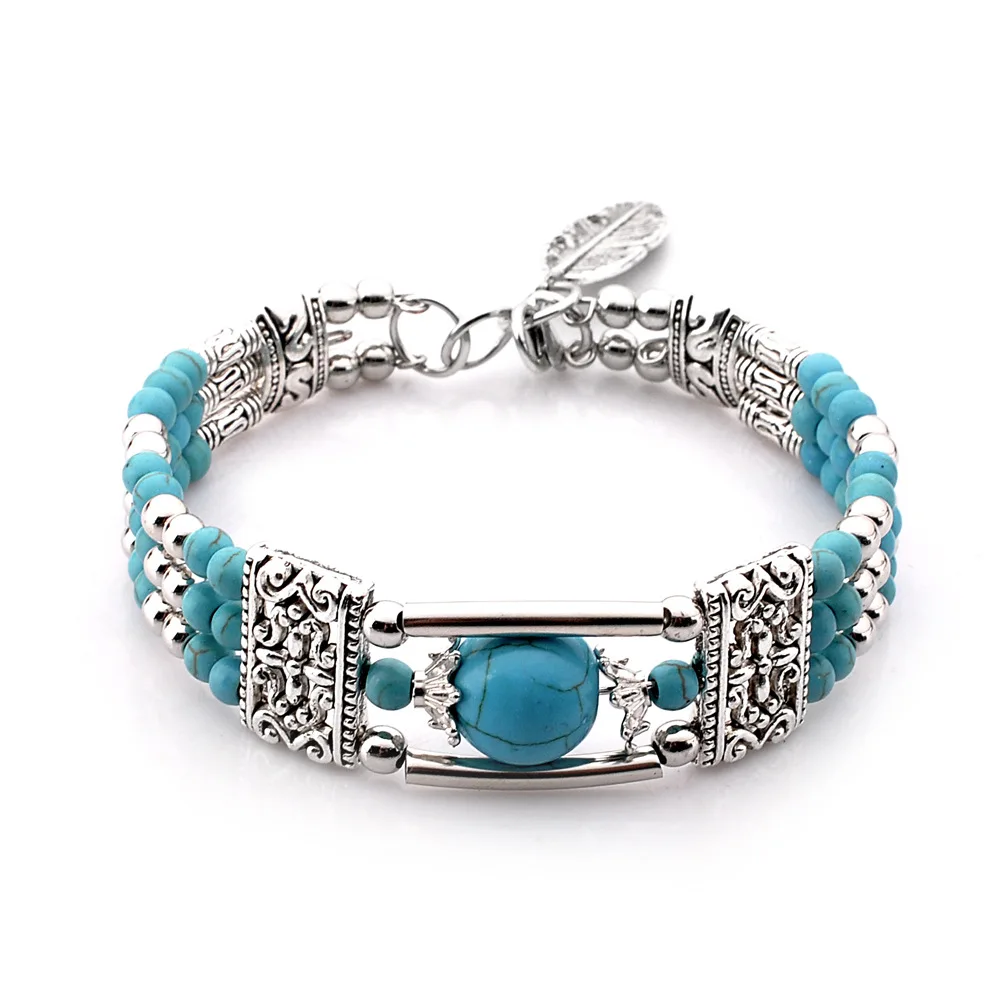 Boho Ethnic Popular Wire Turquoise Beaded Charm Bracelet for Women Handmade Beaded Feather Pendant Vintage Bangle Jewelry
Boho Ethnic Popular Wire Turquoise Beaded Charm Bracelet for Women Handmade Beaded Feather Pendant Vintage Bangle Jewelry