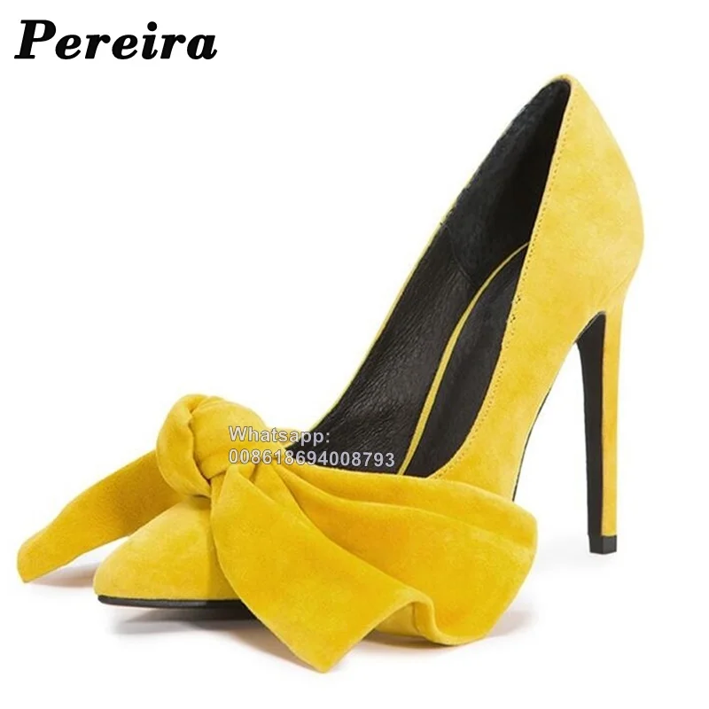 Pointed Toe Pink Yellow Butterfly-knot Solid Pumps Thin High Heel Shoes for Woman Thin Heels Dress Shoe Yelow Pink Black Pumps
Pointed Toe Pink Yellow Butterfly-knot Solid Pumps Thin High Heel Shoes for Woman Thin Heels Dress Shoe Yelow Pink Black Pumps