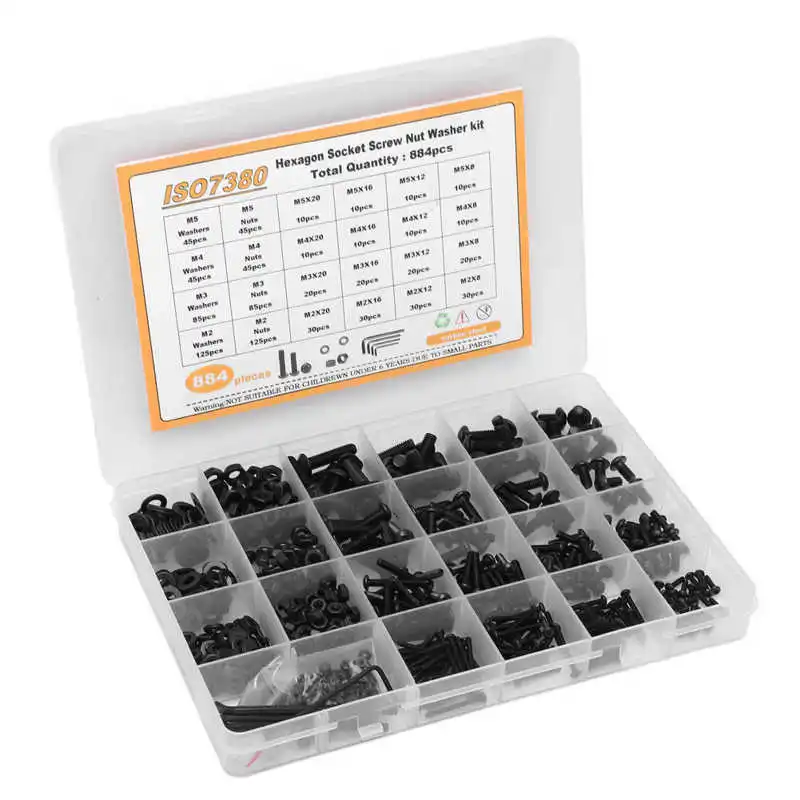 Screw Nut Washer Set Hex Socket Screw Assortment Kit Half Round Head for Woodworking
Screw Nut Washer Set Hex Socket Screw Assortment Kit Half Round Head for Woodworking