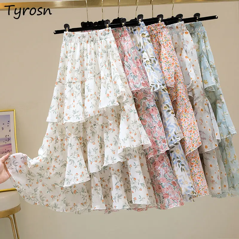 Asymmetrical Skirts Women Floral Retro Elegant Design Korean Style All-match Female Classic Popular Casual Prairie Chic Summer
Asymmetrical Skirts Women Floral Retro Elegant Design Korean Style All-match Female Classic Popular Casual Prairie Chic Summer