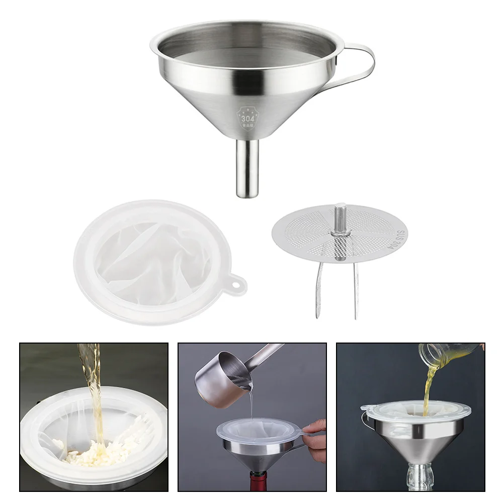 1 Set Stainless Steel Oil Funnel Practical Transferring Funnel Kitchen Funnel 
1 Set Stainless Steel Oil Funnel Practical Transferring Funnel Kitchen Funnel