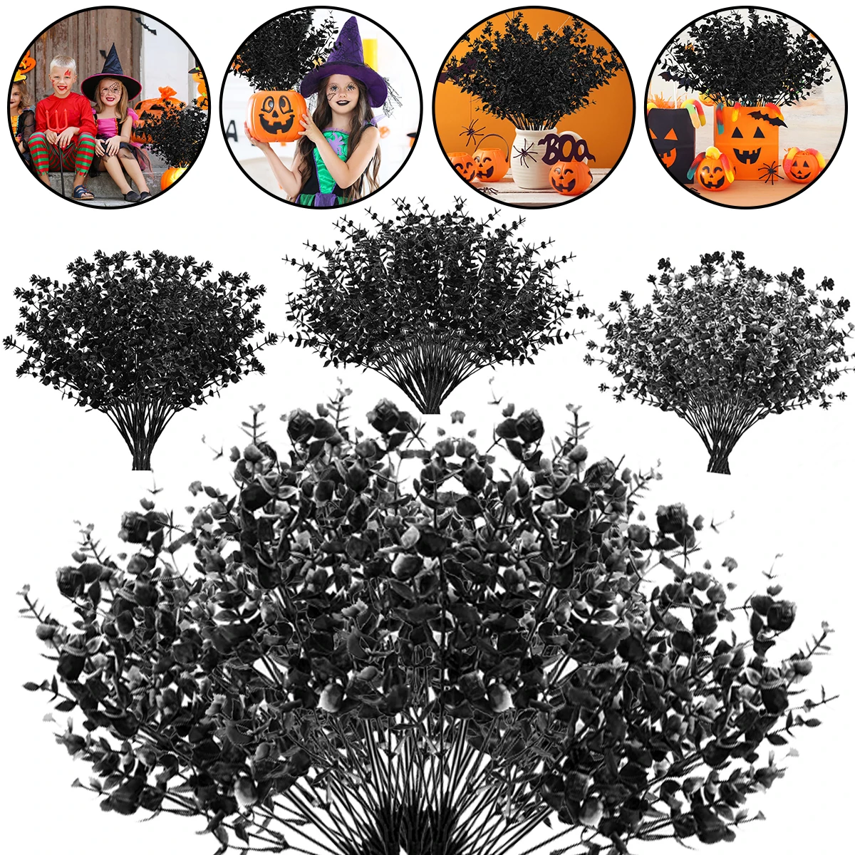 2Pcs Artificial Eucalyptus Branches Halloween Bouquet Table Decor Black White Flower Leaves Crafts Party Supplies
2Pcs Artificial Eucalyptus Branches Halloween Bouquet Table Decor Black White Flower Leaves Crafts Party Supplies