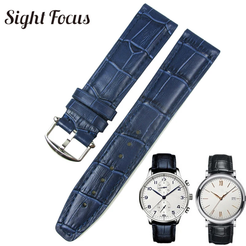 20mm (Buckle 18mm) Blue Black Watch Band Men for IWC Portofino Watch Leather Strap Replacement Watchband Belts Pin Buckle Montre
20mm (Buckle 18mm) Blue Black Watch Band Men for IWC Portofino Watch Leather Strap Replacement Watchband Belts Pin Buckle Montre