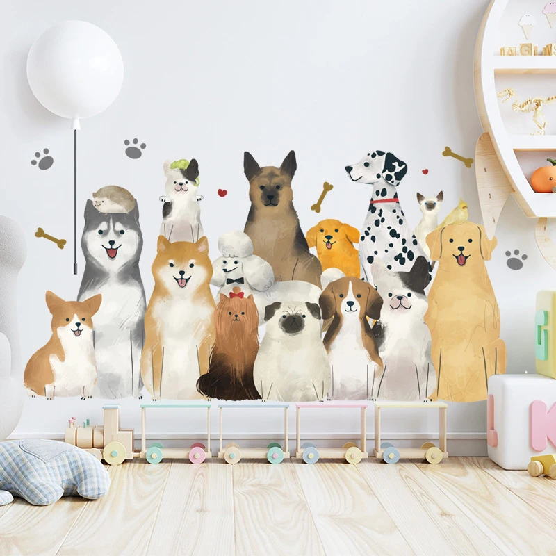 Lovely Dog Family Wall Sticker for Baby Children Room Bedroom Kindergarten Wall Decoration Self-Adhesive Wall Decals Home Decor
Lovely Dog Family Wall Sticker for Baby Children Room Bedroom Kindergarten Wall Decoration Self-Adhesive Wall Decals Home Decor