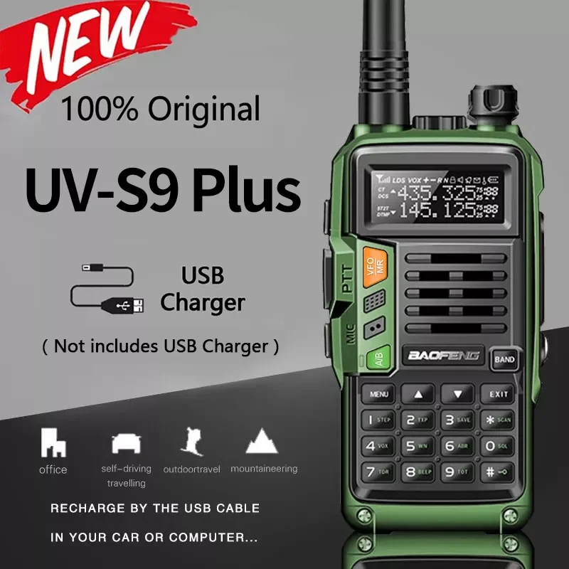 NEW Professional Walkie Talkie UV-S9 PLUS VHF UHF Dual Band Two Way Radio Transceiver 10W Long Range of UV5R CB Ham Radio
NEW Professional Walkie Talkie UV-S9 PLUS VHF UHF Dual Band Two Way Radio Transceiver 10W Long Range of UV5R CB Ham Radio