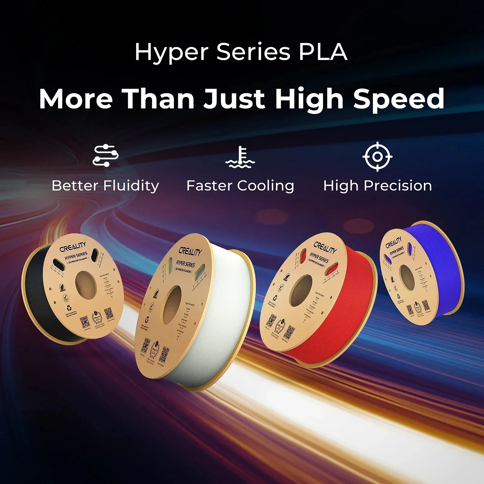Creality Hyper PLA Filament 1.75mm High Fluidity High Speed 3D Printing Material Stable Extrusion Spool Dimensional 1KG
Creality Hyper PLA Filament 1.75mm High Fluidity High Speed 3D Printing Material Stable Extrusion Spool Dimensional 1KG