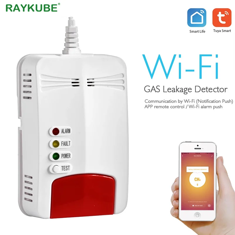 RAYKUBE Wi-Fi Natural CH4 Leak Combustible Wifi GAS Detector Alarm For Tuya Smart life Smart Home Security System
RAYKUBE Wi-Fi Natural CH4 Leak Combustible Wifi GAS Detector Alarm For Tuya Smart life Smart Home Security System