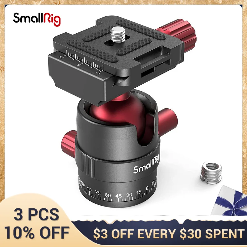 SmallRig Tripod Ball Head 360 Degree Rotating Panoramic Ballhead with 1/4 inch Quick Shoe Plate for Tripod DSLR Camera 3034
SmallRig Tripod Ball Head 360 Degree Rotating Panoramic Ballhead with 1/4 inch Quick Shoe Plate for Tripod DSLR Camera 3034