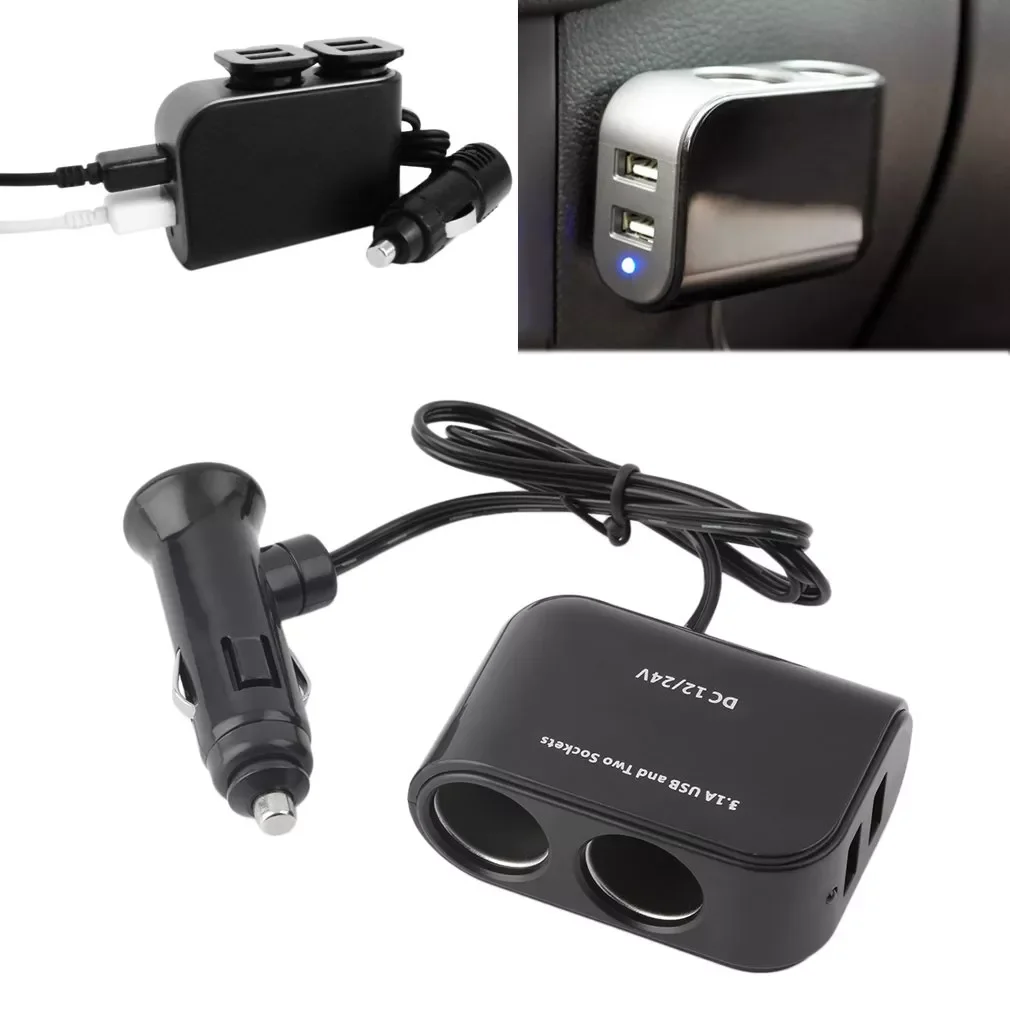 Universal USB 12V/24V 2 Way Car Cigarette Lighter +LED Light Switch Auto Socket Splitter Charger vehicle lighter adapter
Universal USB 12V/24V 2 Way Car Cigarette Lighter +LED Light Switch Auto Socket Splitter Charger vehicle lighter adapter