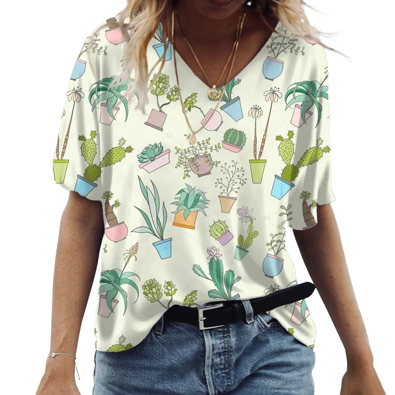 Fashion Cartoon Cotton Women Loose T Shirt Summer V Neck Short Sleeve T Shirts Casual Floral Printed Ladies Tops Blusa Pullovers
Fashion Cartoon Cotton Women Loose T Shirt Summer V Neck Short Sleeve T Shirts Casual Floral Printed Ladies Tops Blusa Pullovers