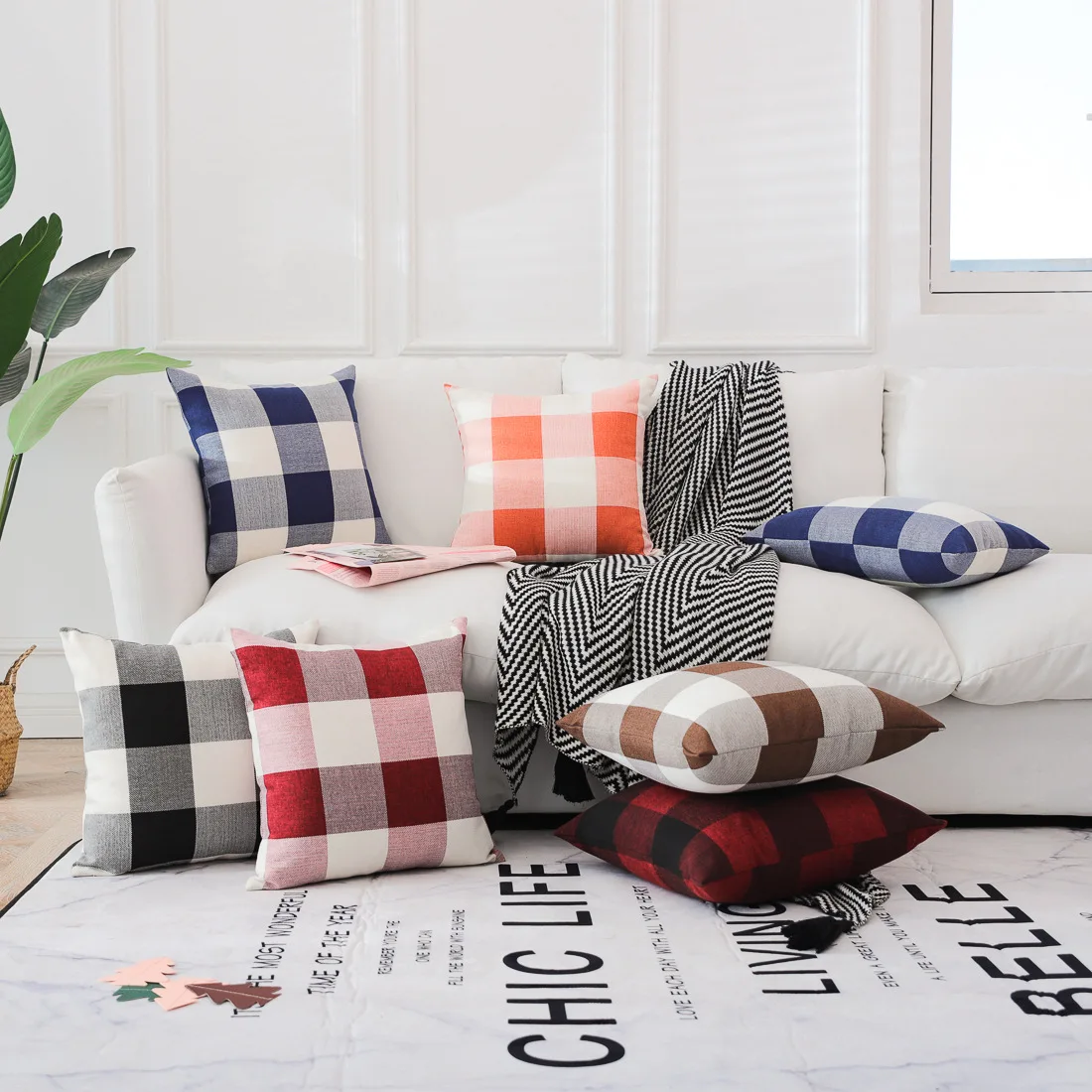Christmas Large Plaid Cushion Cover 30X50/45cm Cotton&Linen Outdoor Garden Chair Sofa Pillow Case Home Decor ADXA030
Christmas Large Plaid Cushion Cover 30X50/45cm Cotton&Linen Outdoor Garden Chair Sofa Pillow Case Home Decor ADXA030