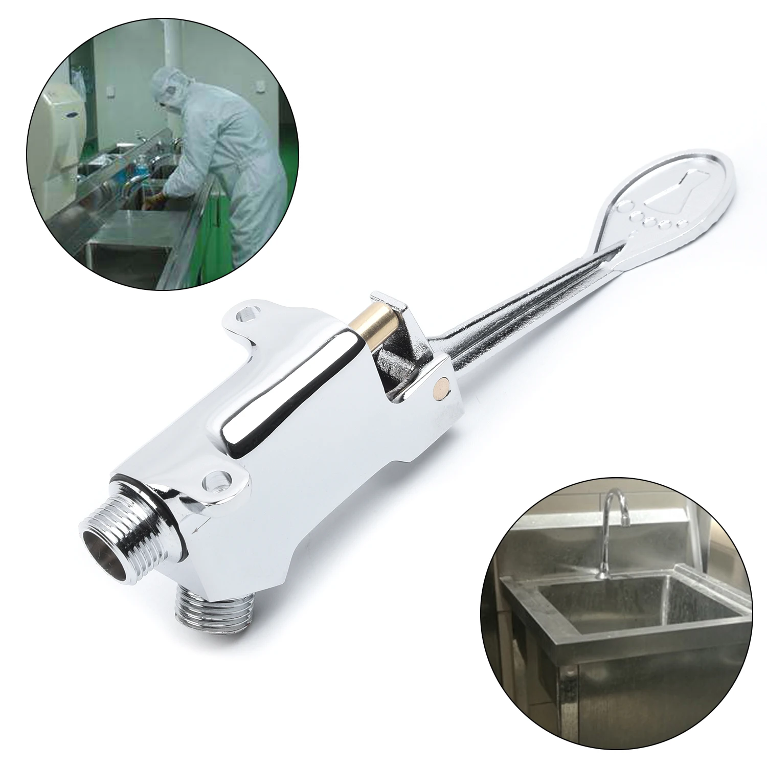 Cold Water Silver Foot Pedal Control Tap 1/2'' Copper+304 Stainless Steel Valve Faucet Basin Single Floor Brand New
Cold Water Silver Foot Pedal Control Tap 1/2'' Copper+304 Stainless Steel Valve Faucet Basin Single Floor Brand New