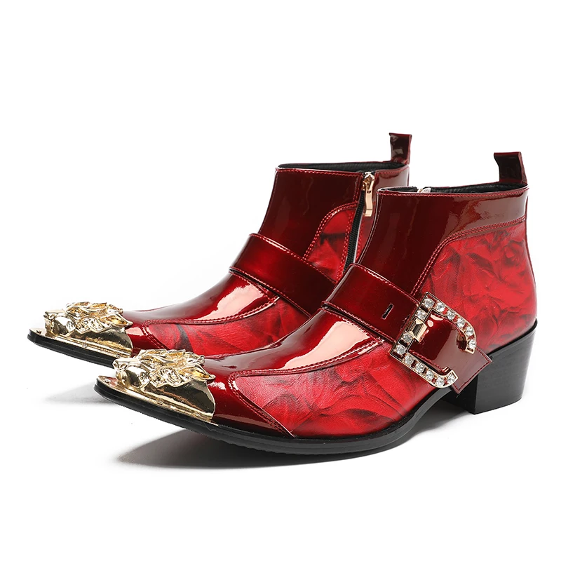 Winter British Style Red Pointed Toe Buckle Club Party Man Dress Shoes Mid Heel Formal Motorcycle Short Boots Men Ankle Boots
Winter British Style Red Pointed Toe Buckle Club Party Man Dress Shoes Mid Heel Formal Motorcycle Short Boots Men Ankle Boots