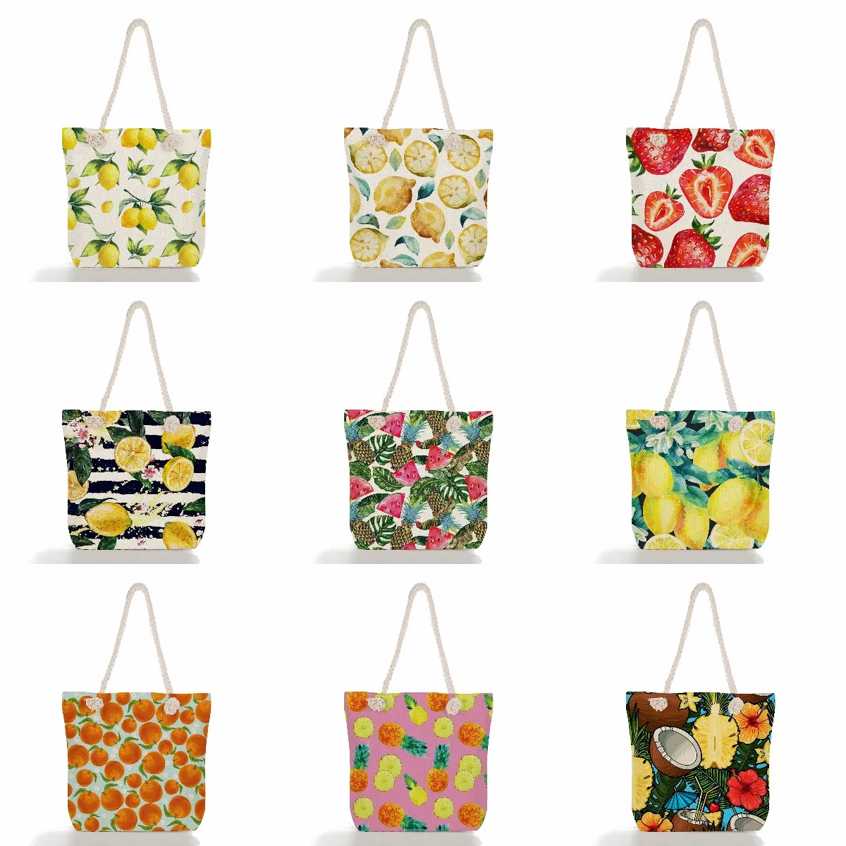Refreshing Bright Colors Tote Bag Travel Shoulder Bag Eco Friendly Fruit Printed Women's Handbags Storage Shopping Bag Practical
Refreshing Bright Colors Tote Bag Travel Shoulder Bag Eco Friendly Fruit Printed Women's Handbags Storage Shopping Bag Practical