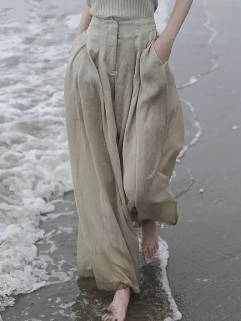 High waist apricot trousers wide leg thin pants new loose pants women's fashion trend spring and autumn 2022
High waist apricot trousers wide leg thin pants new loose pants women's fashion trend spring and autumn 2022
