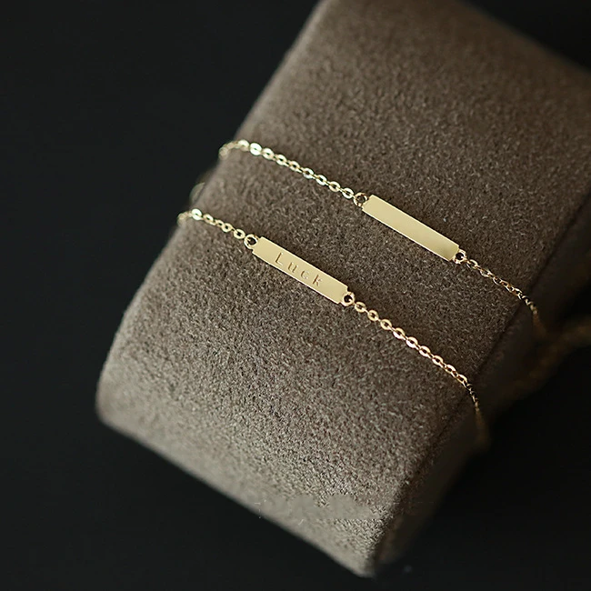 14K Gold 925 Sterling Silver Luck Pendant Chain Bracelet Women Adjustable Fashion Student Couple Jewelry Charms 18cm
14K Gold 925 Sterling Silver Luck Pendant Chain Bracelet Women Adjustable Fashion Student Couple Jewelry Charms 18cm