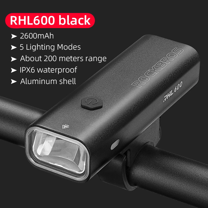 ROCKBROS Bicycle Light Bike Front 600Lumen Light Rechargeable 2600mAh 5Modes Flashlight Type-C Cycling Lamp Accessories
ROCKBROS Bicycle Light Bike Front 600Lumen Light Rechargeable 2600mAh 5Modes Flashlight Type-C Cycling Lamp Accessories