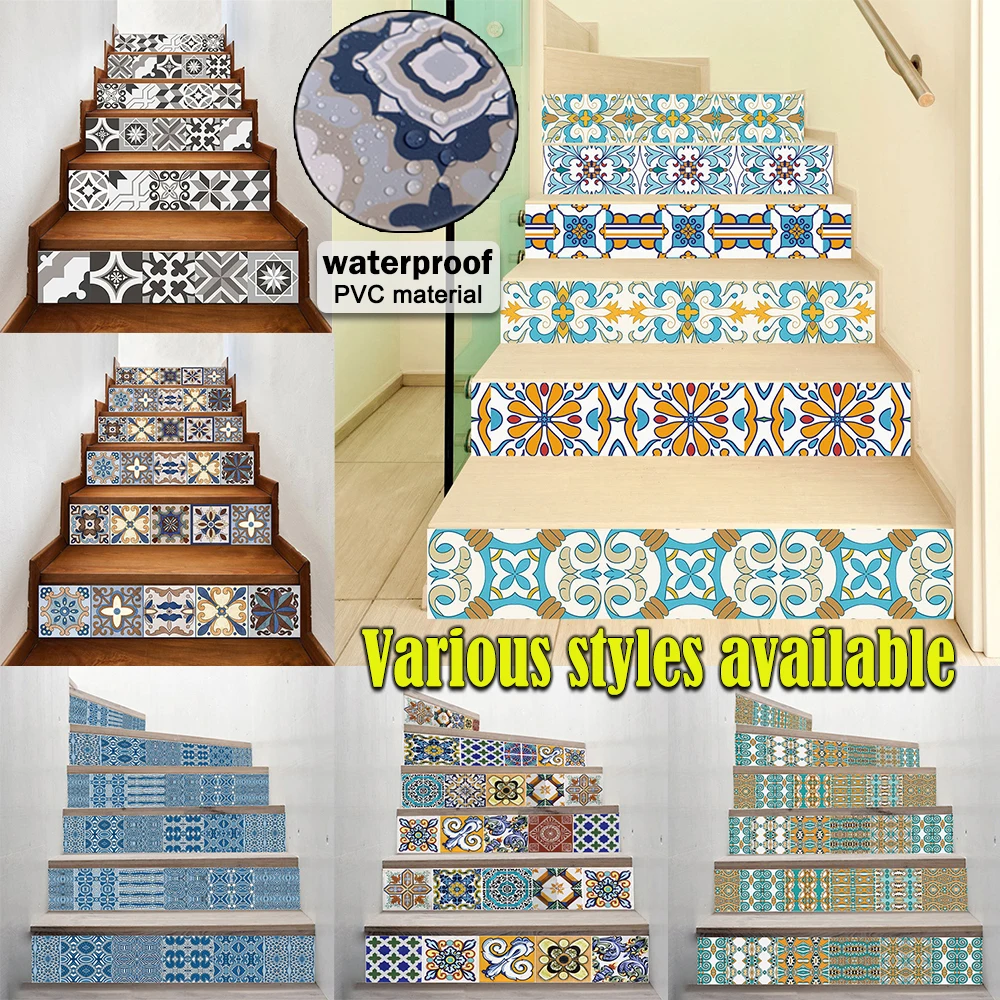 6Pcs/13Pcs Self-adhesive Staircase Sticker Vinyl Stair Decal Steps Decoration PVC Removable Stairs Stickers Decals Home Decor
6Pcs/13Pcs Self-adhesive Staircase Sticker Vinyl Stair Decal Steps Decoration PVC Removable Stairs Stickers Decals Home Decor
