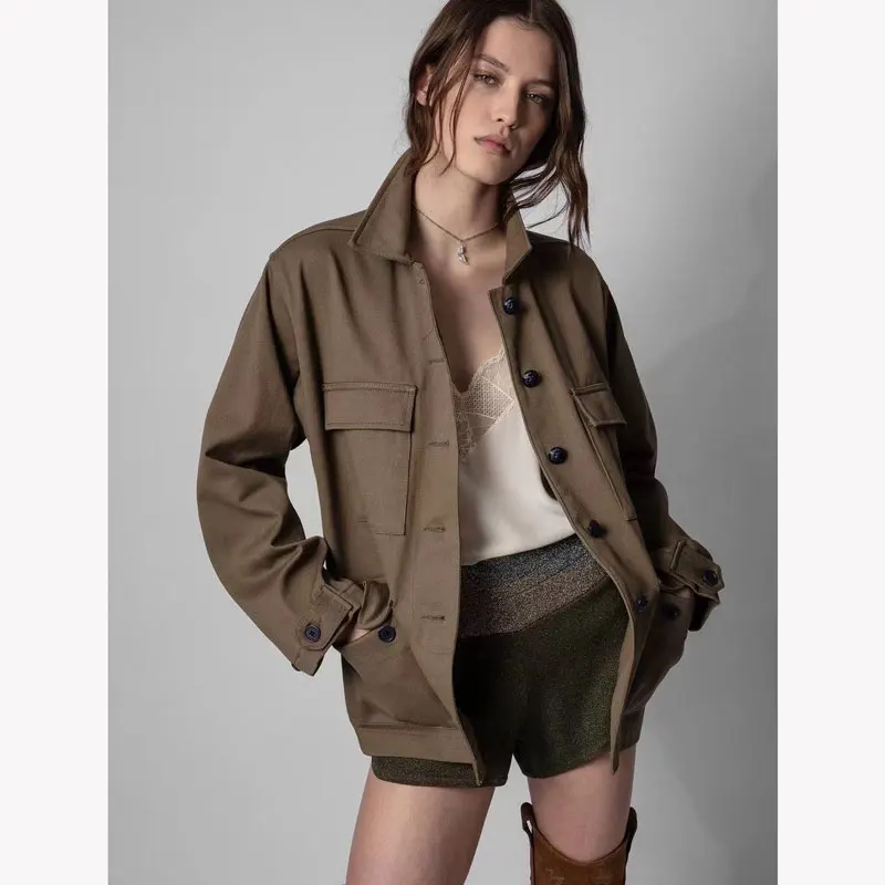 Women Jackets Streetwear Fashion Outwear Brown Long Sleeve Single Breasted Jacket
Women Jackets Streetwear Fashion Outwear Brown Long Sleeve Single Breasted Jacket