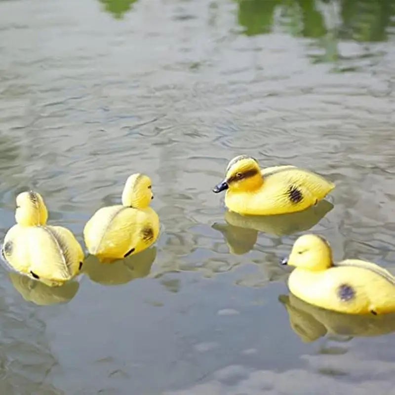 

5PCS Cute Floating Duckling Decoy Realistic Yellow Duck Pond Statue Multifunctional Pond And Garden Decor For Pool Yard Lake